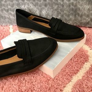 🆕 Lucky Brand Soft Black Leather 'Caylon' Penny Loafer Dress Flats, 9.5 (41)